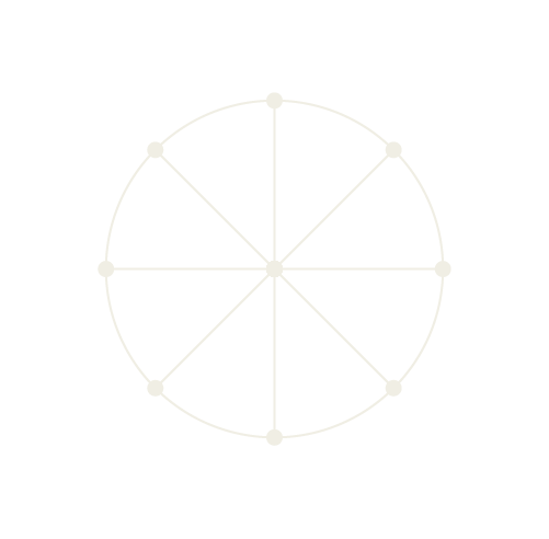 A node and line lattice radiating from a center point, the approach layer on its own