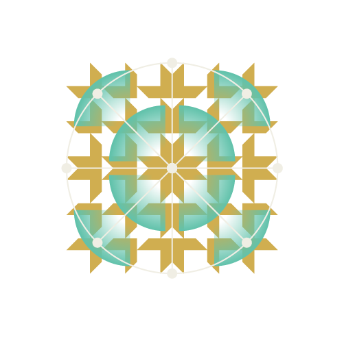 All three motif layers overlaid, the complete system