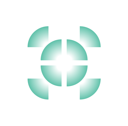 A teal halo with a soft glow at its center, the ROI layer on its own